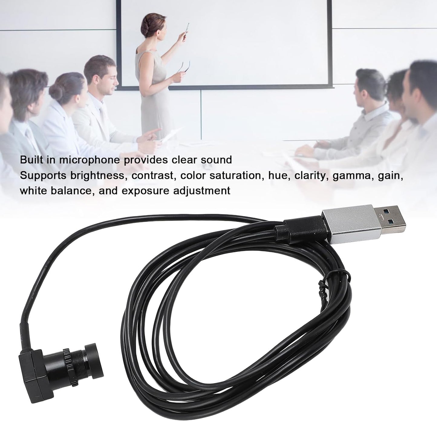 Zopsc 1080P 30FPS USB C Webcam with Microphone, Auto Low Light Correction, Plug and Play Camera for Laptop/Smartphone.