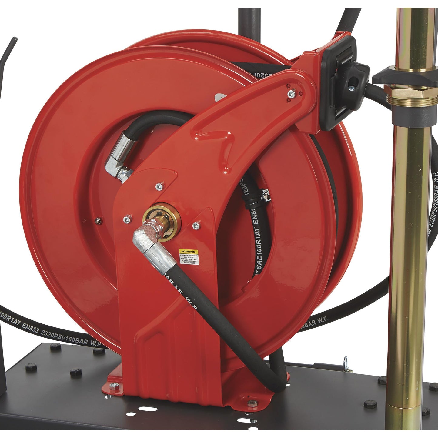 Ironton Mobile Oil Pump Kit, Air-Operated 5:1 Pneumatic Drum Pump with 3.7 GPM Flow, 50-Foot Retractable Hose Reel, Heavy-Duty Trolley Cart & Digital Control Valve Dispensing System