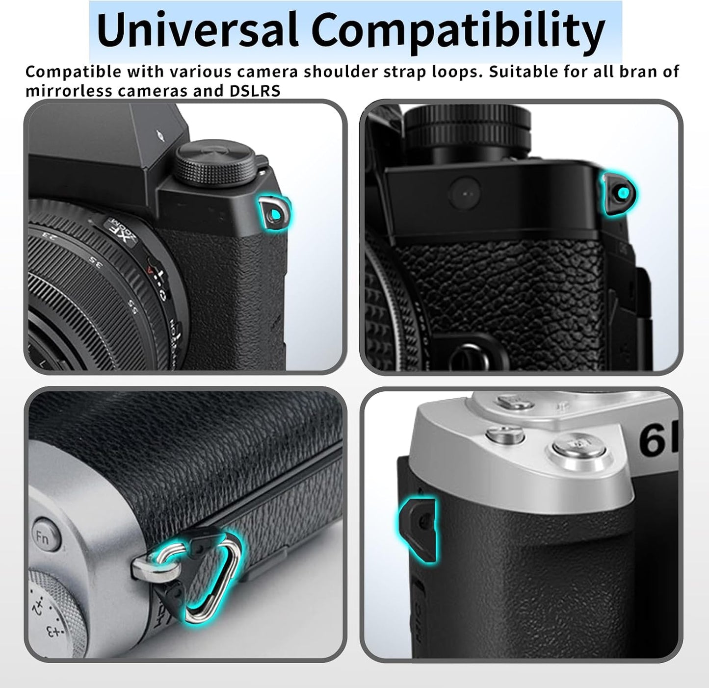KONXISA Material,100cm Universal Camera Strap, Camera Neck Shoulder Strap with Nylon Vintage Climbing Rope for DSLR