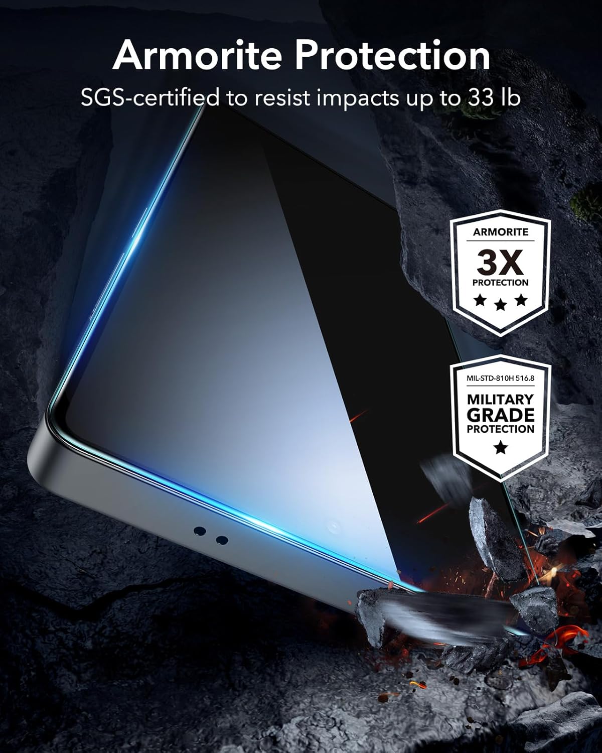 3 Pack S25 9H+ S25 [6.9], 9H+ [6.9"], ESR for Samsung Galaxy Ultra Screen Protector, Hardness HD Tempered Glass