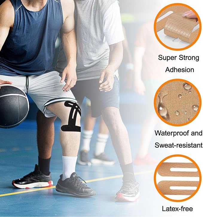 Precut Kinesiology Knee Tape Hypoallergenic Athletic for Knee Pain Knee Tape for Knee Pain Relief Pre Cut Knee Support & Stability, Pain Relief ??Breathable