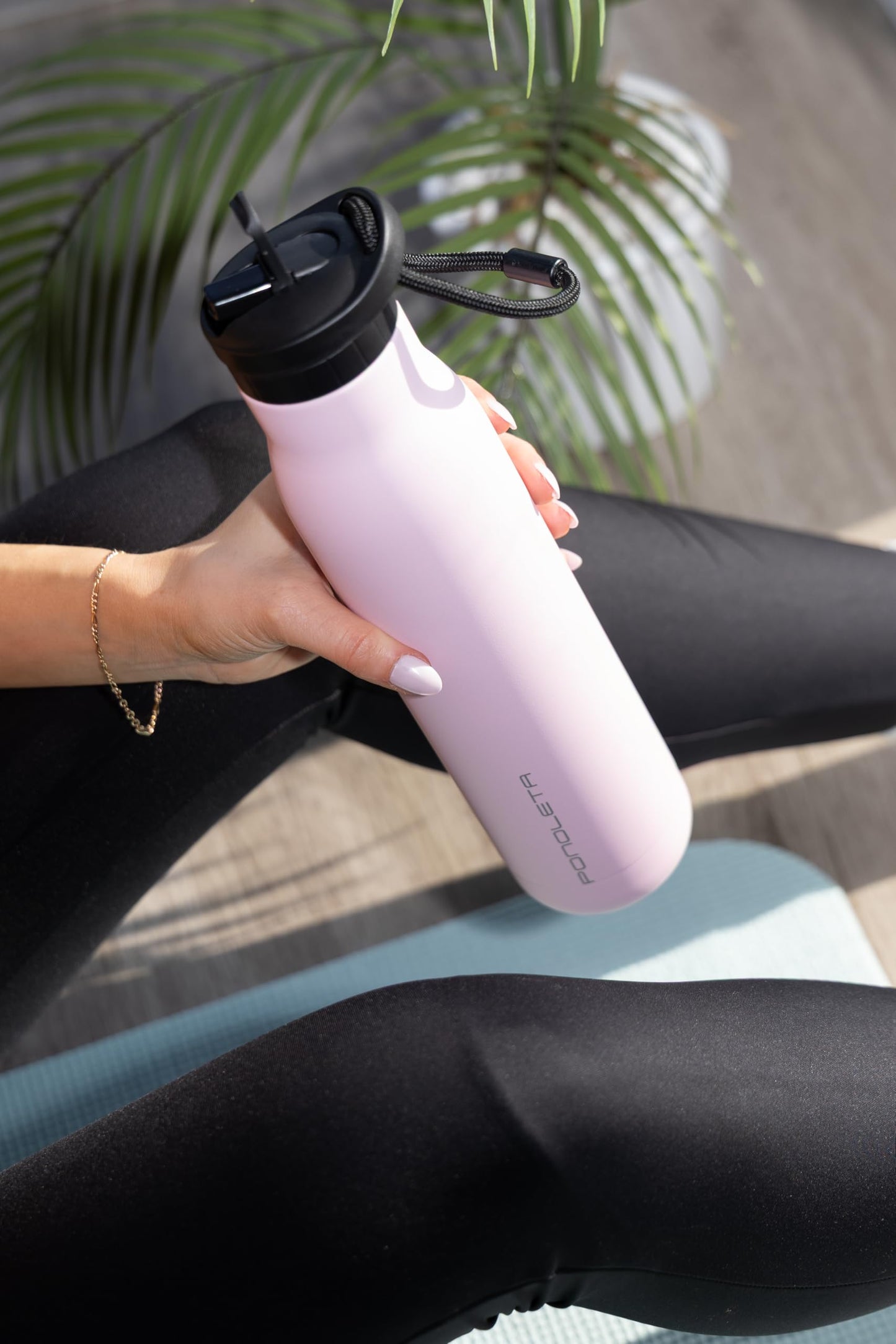 Ponoleta The Slim Bottle, Stainless Steel Water Bottle with Straw, Standard Mouth Water Bottle for Sports, Office and Travel, BPA-Free, Leak Proof