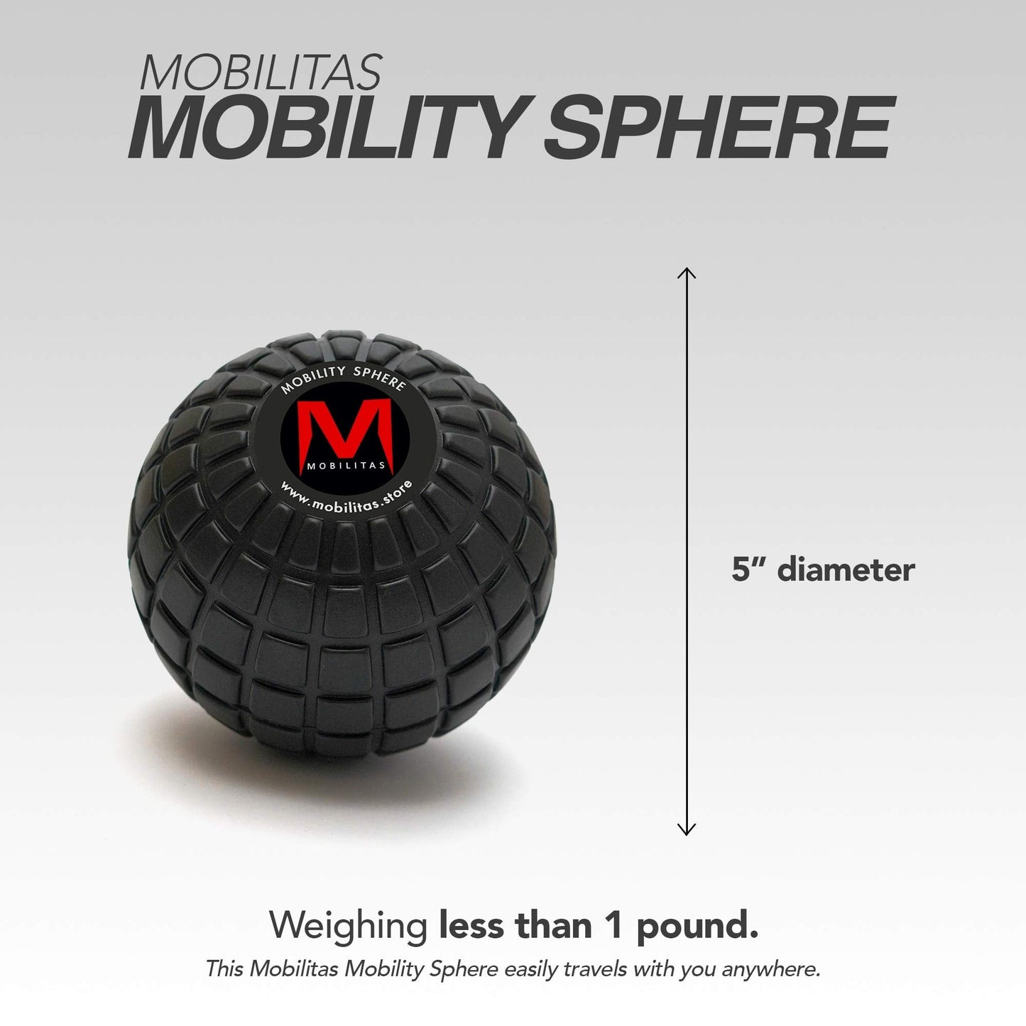 Mobilitas Mobility Sphere - 5 Inch Large Massage Ball Roller, Myofascial Release Ball & Psoas Release Tool - Trigger Point Massage Tool, Foam Roller Mobility for Muscle Recovery