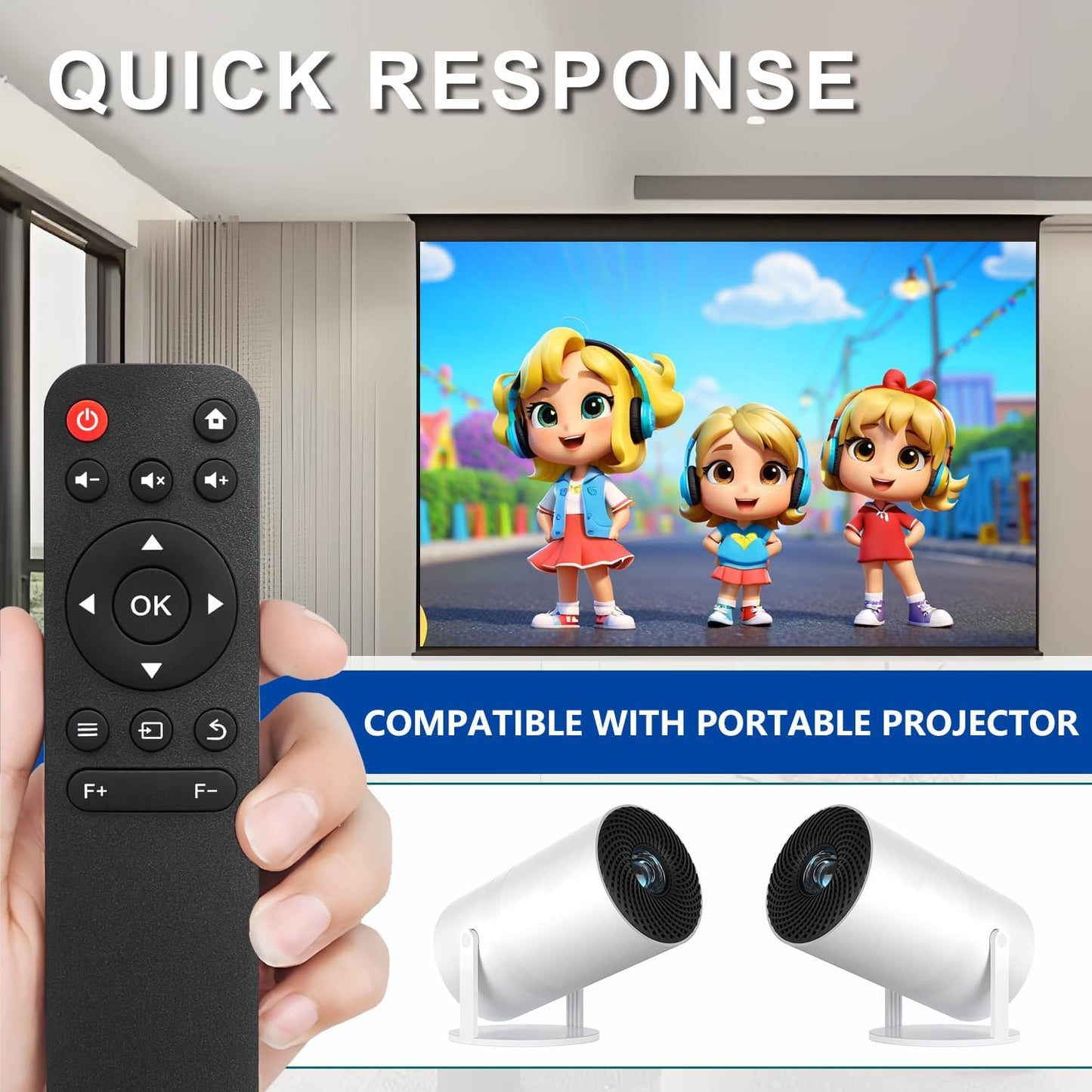 JISIZKY X3 Replacement Remote Control Compatible with XuanPad Mini Portable Movie Projector