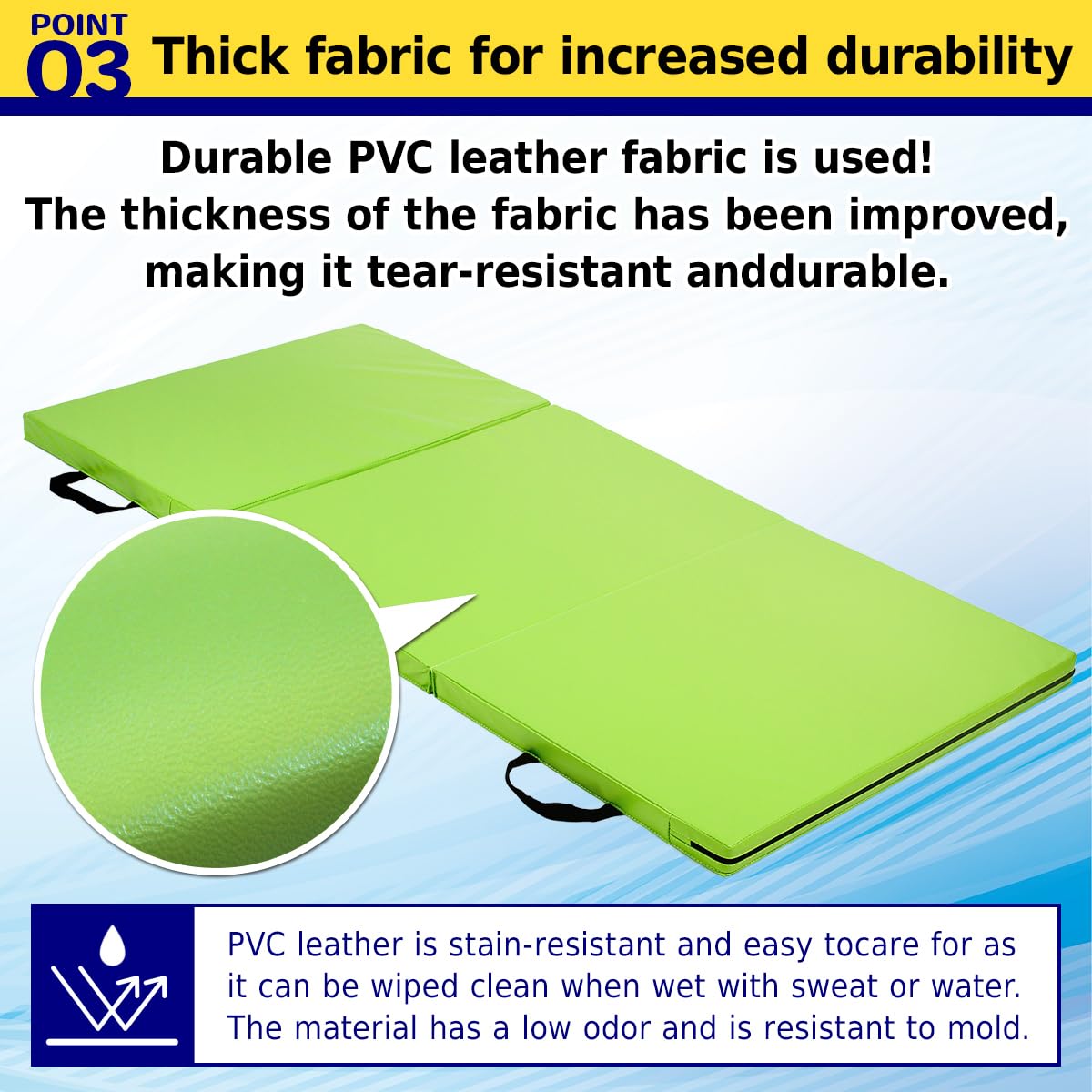 KaRaDaStyle Gymnastics Mat 3-Folding Stretch Mats 71"x31"x2" Exercise Muscle Training Children Play Horizontal Bar Mat Yoga Sports Soundproof Home Use (Black/3-fold)