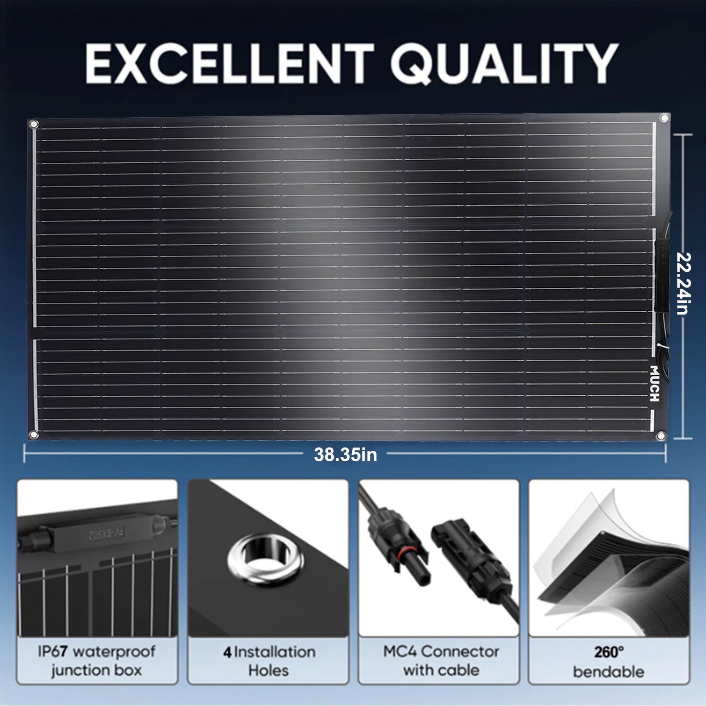 200W Flexible Solar Panel Kit, Lightweight Monocrystalline Ultra-Flexible Bendable Mono Off-Grid Charger with 30A Charge Controlle for 12-24V Battery Charging Car Battery Camping Stuff (2 * 100W)