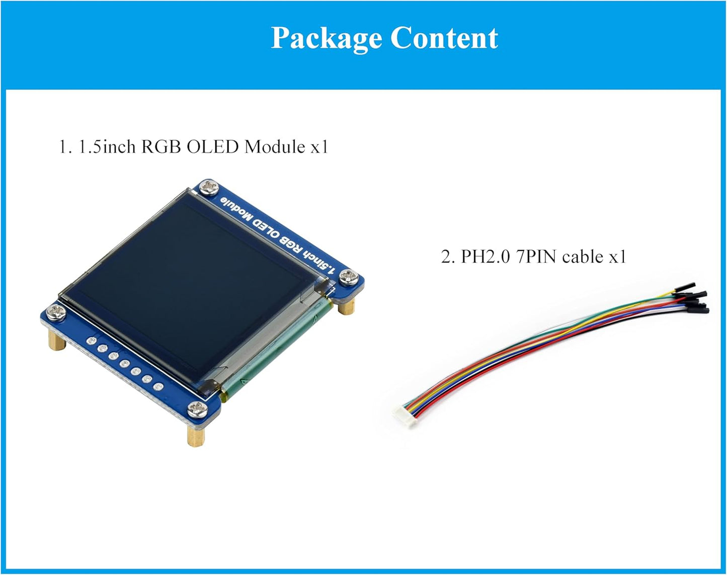 UeeKKoo 1.5inch 128x128 16-bit (65K 1351 STM32,etc. RGB OLED Display Module, Pixels High Color Colors) Driver, SPI