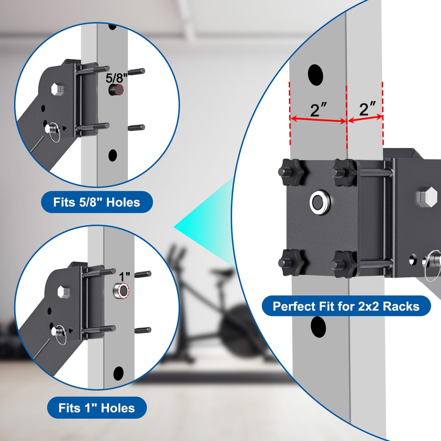 SELEWARE Upgraded Heavy Duty Adjustable Lever Arms for 2x2 Power Racks with 5/8" or 1" Holes, Multi-Grip Jammer Arms, 600lbs Capacity Per Arm, Squat Rack Attachments for Home Gym Strength Training