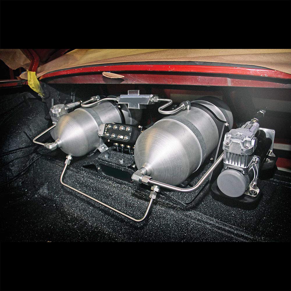 ZHSYMX Air 3.7 Gallon (14 Liter) 5 Ports Seamless Aluminum Air Tank for Air Ride Suspension Car Train Truck Horn Silver