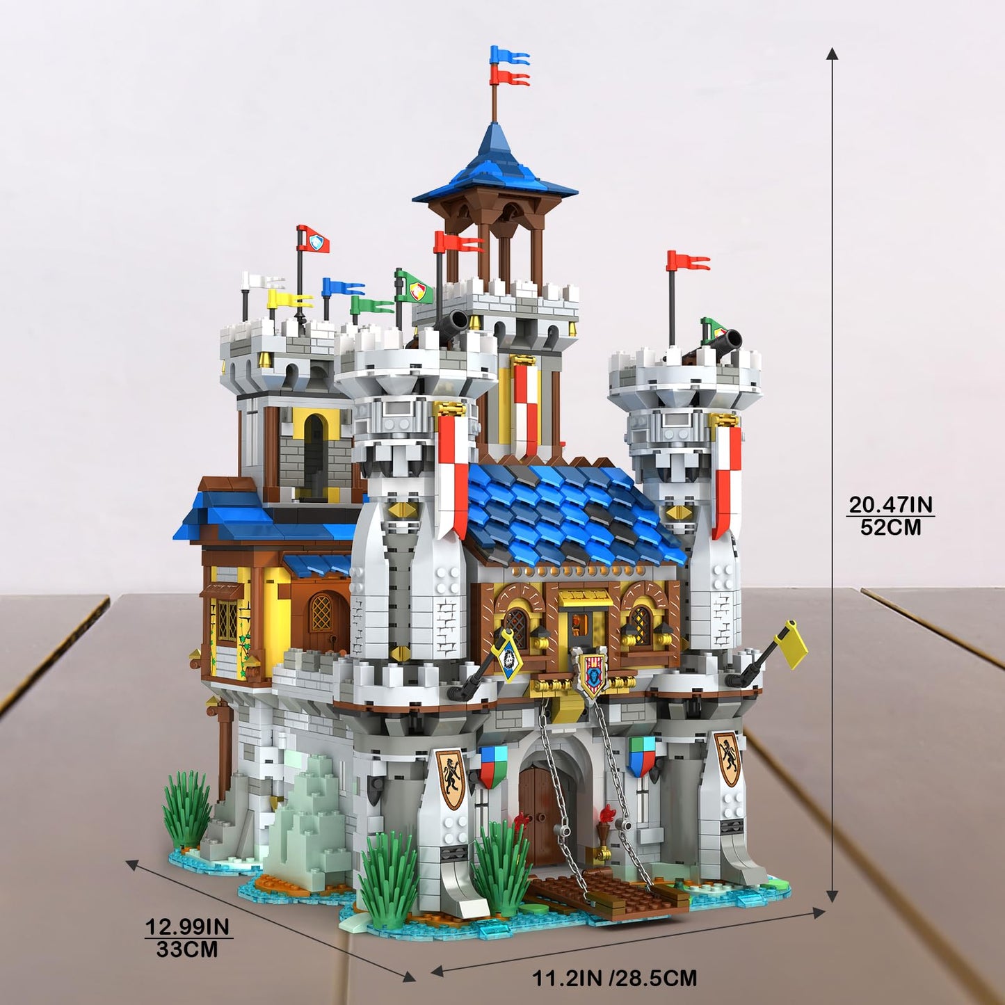 ZenithFlow Medieval Castle Building Blocks Kit, Retro European Castle Lighting Building Set for Adults, Architecture House Model Idea Gifts Home Decoration 2599 PCS