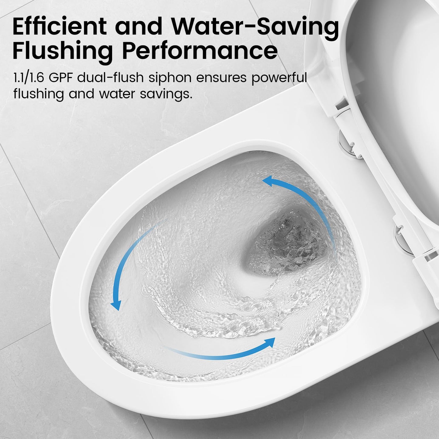 SOTOMO Compact ADA Toilet, 12" Rough-in Elongated One-Piece Toilet with Quick Release & Soft Close Toilet Seat, 1.1/1.6 GPF Dual Flush Water-Saving White, aMJ-T138