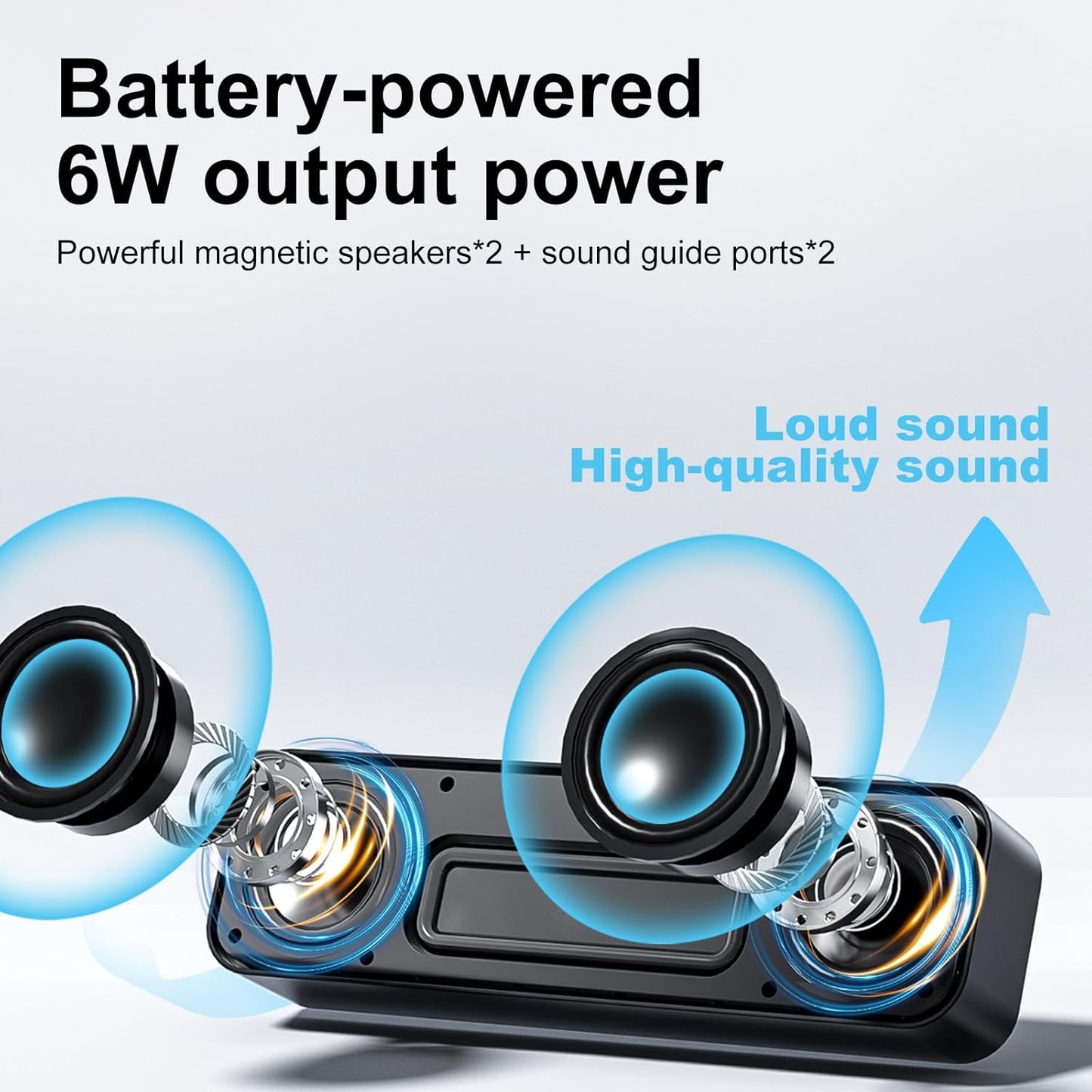 KASOHQEE Bass,3.5mm Computer Speakers for Desktop PC,Rechargeable Bluetooth Speaker,Small Computer Soundbar with Stereo