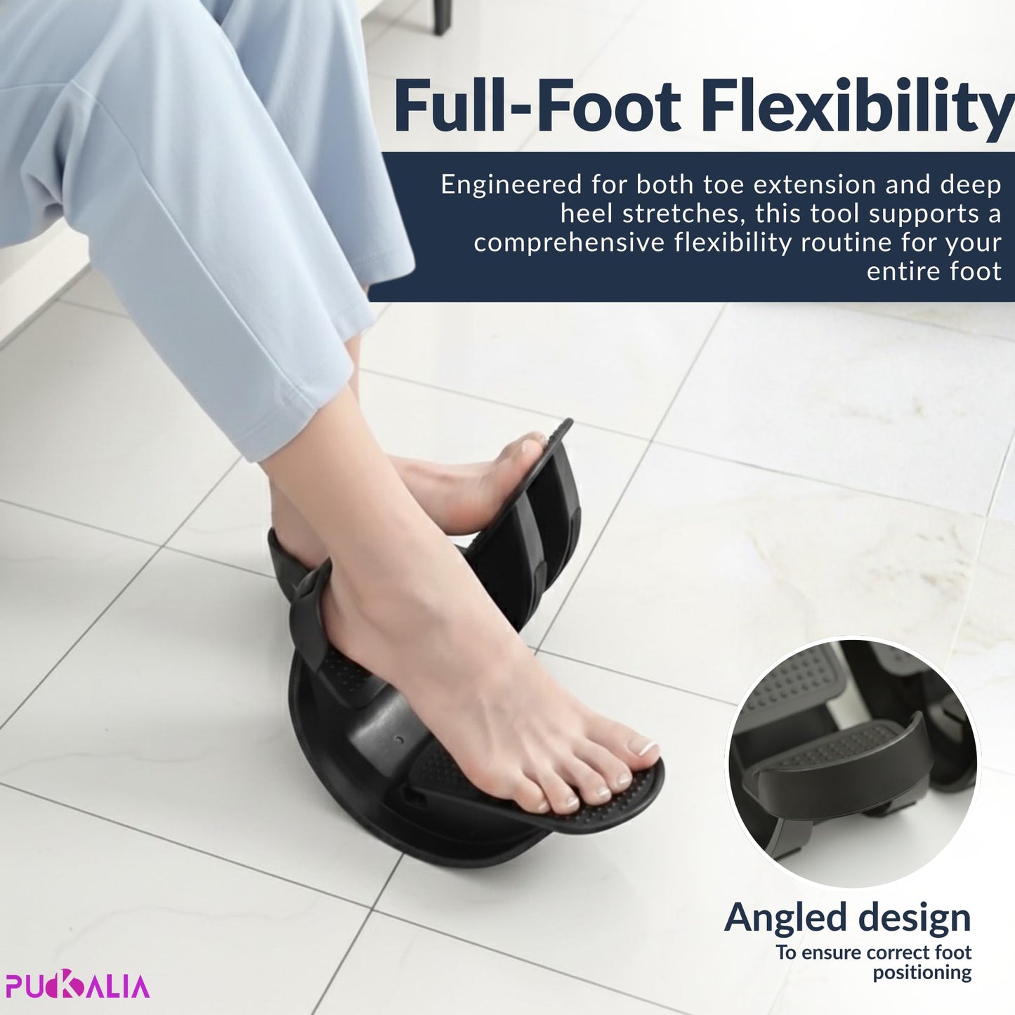 Calf Stretch Board Set of 2 Pieces Foot Rocker for Plantar Fasciitis Relief Achilles Therapy Device Ankle Mobility Balance Tool Non Slip Black Trainer Physical Therapy Equipment Leg Slant Stretcher