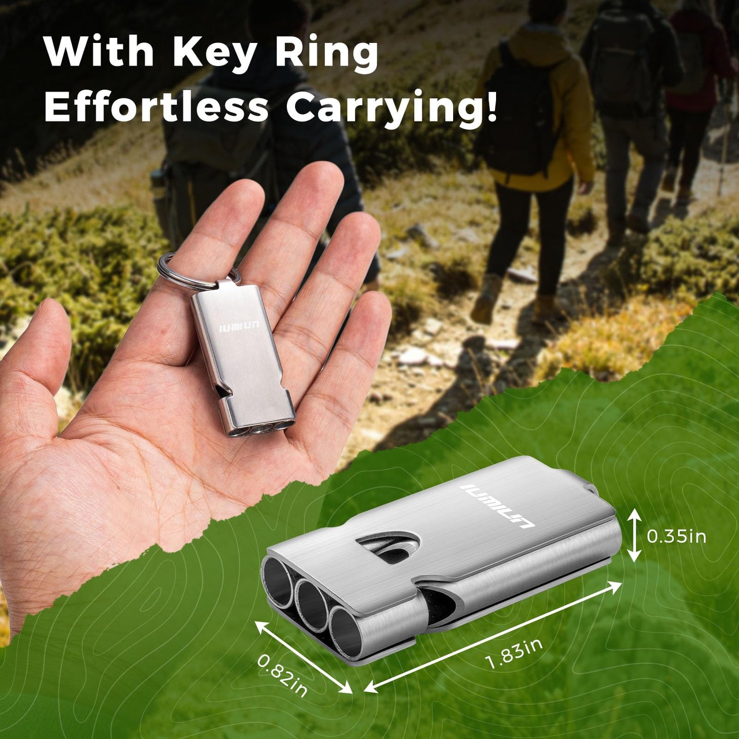 IUMIUN Three-Tube Emergency Loud Whistle,130db+ Lifeguard Safety Whistle for Outdoor Hiking, Camping, Dog Training & Daily Safety