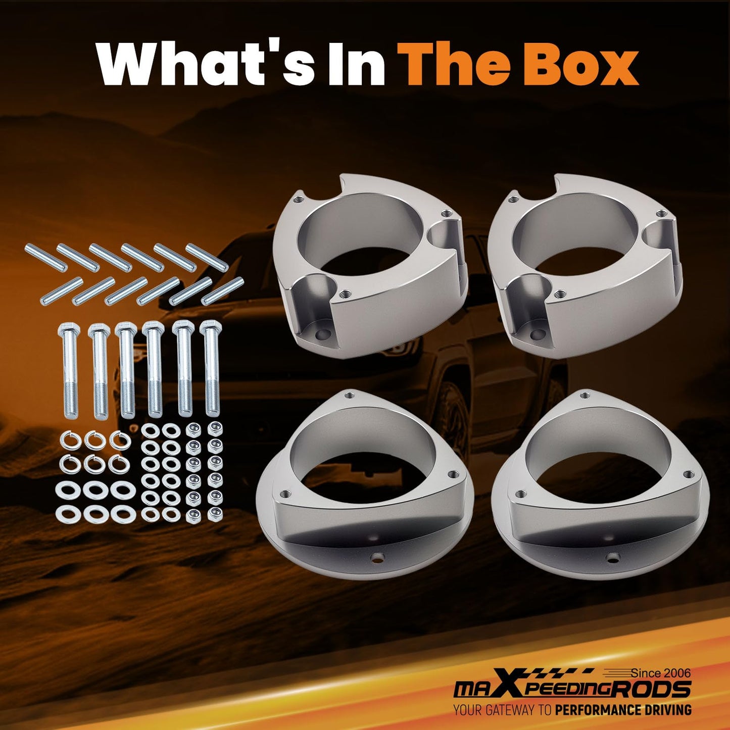 maXpeedingrods 3" Lift Kit for Subaru Forester 1998-2008 Impreza 2002-2007, Legacy Outback for Saab 92-X Strut Spacer Kit, Gray