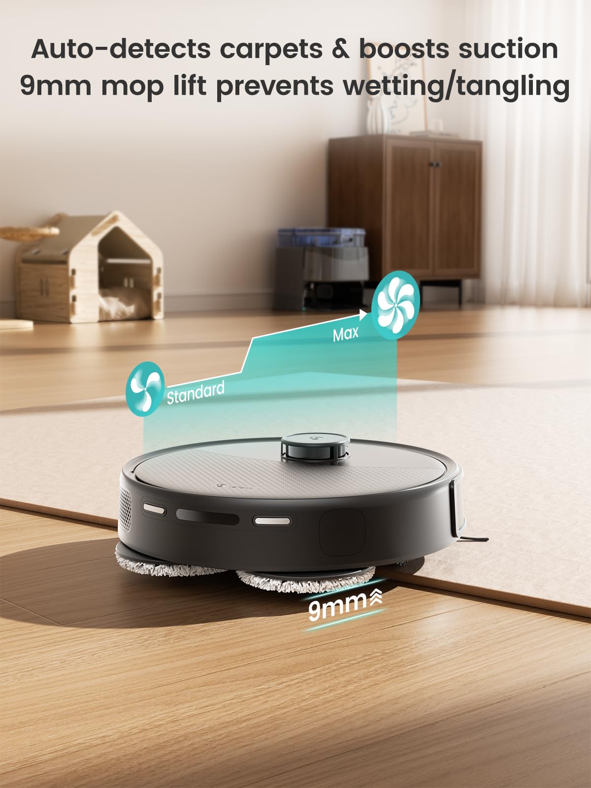 Lefant Robot Vacuum and Mop, 20000Pa Suction,90-Day Self-Emptying, Obstacle Avoidance,5200mAh Battery，Auto Mop Washing&Drying, All-in-One for Pet Hair Carpet, 5G WiFi Alexa/APP/iWatch Control, M3 Max