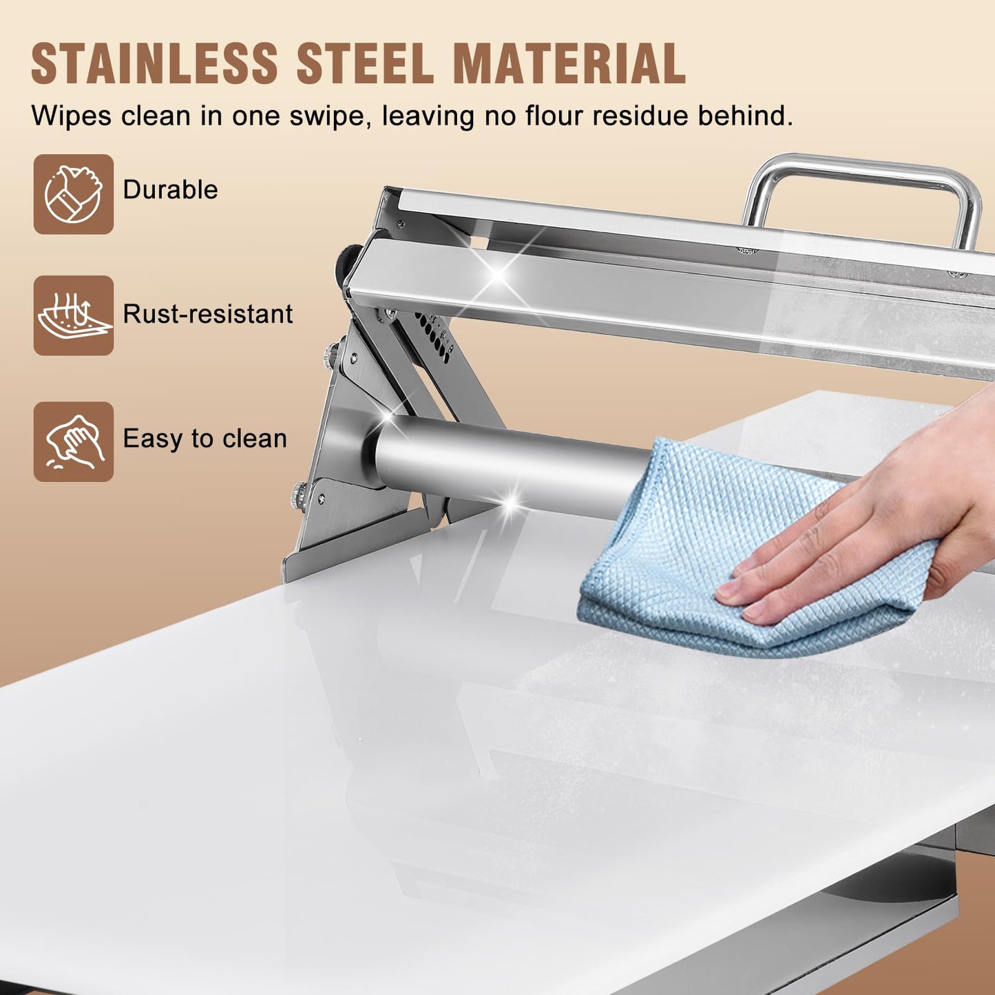 Folding Dough Sheeter 12in Manual Dough Roller Machine Dough Sheeter Machine For Home Thickness Adjustable for Pizza, Croissants, Puff Pastry