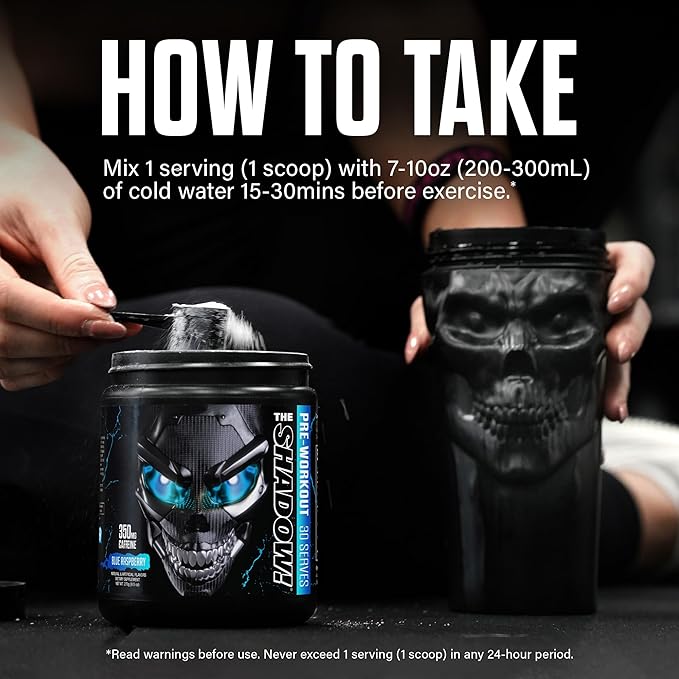 JNX SPORTS The Shadow! 350mg of Caffeine Hard Core Preworkout - Fruit Punch 30 Servings | Electric Energy, Mental Focus & Superhuman Strength for Men & Women