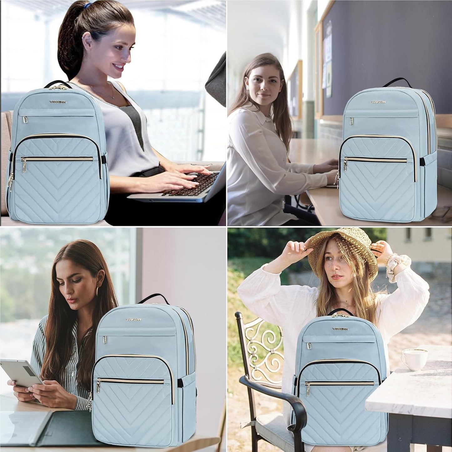 15.6 Inch Backpack Backpacks Daypacks VANKEAN Laptop for Women Work Laptop Bag Fashion, Waterproof Stylish Travel Bags
