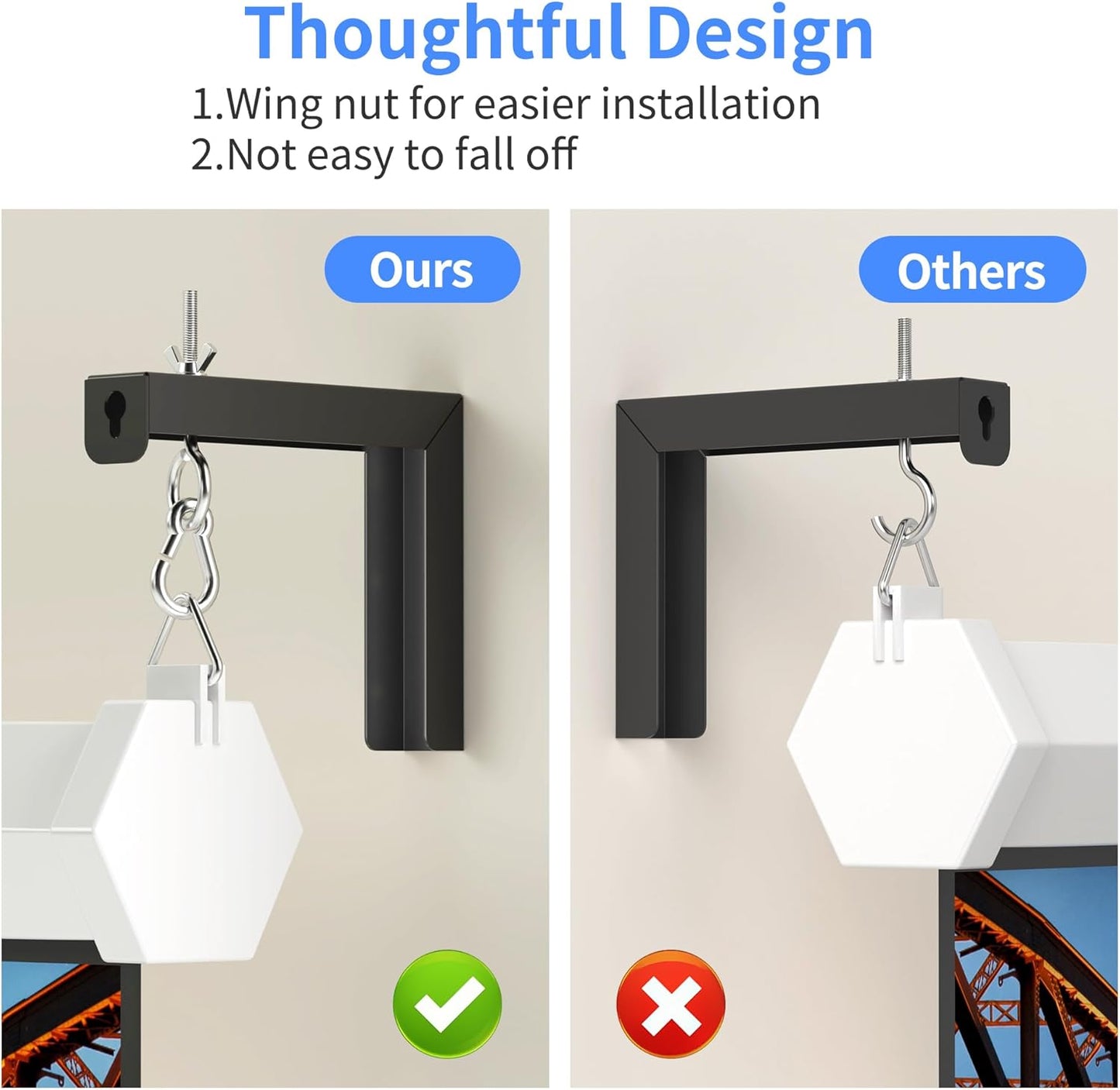 XINLEI 6 inch 66 lbs, PRL003B Universal Projector Screen Wall Mount L-Brackets Hanging Ceiling Mount, Adjustable