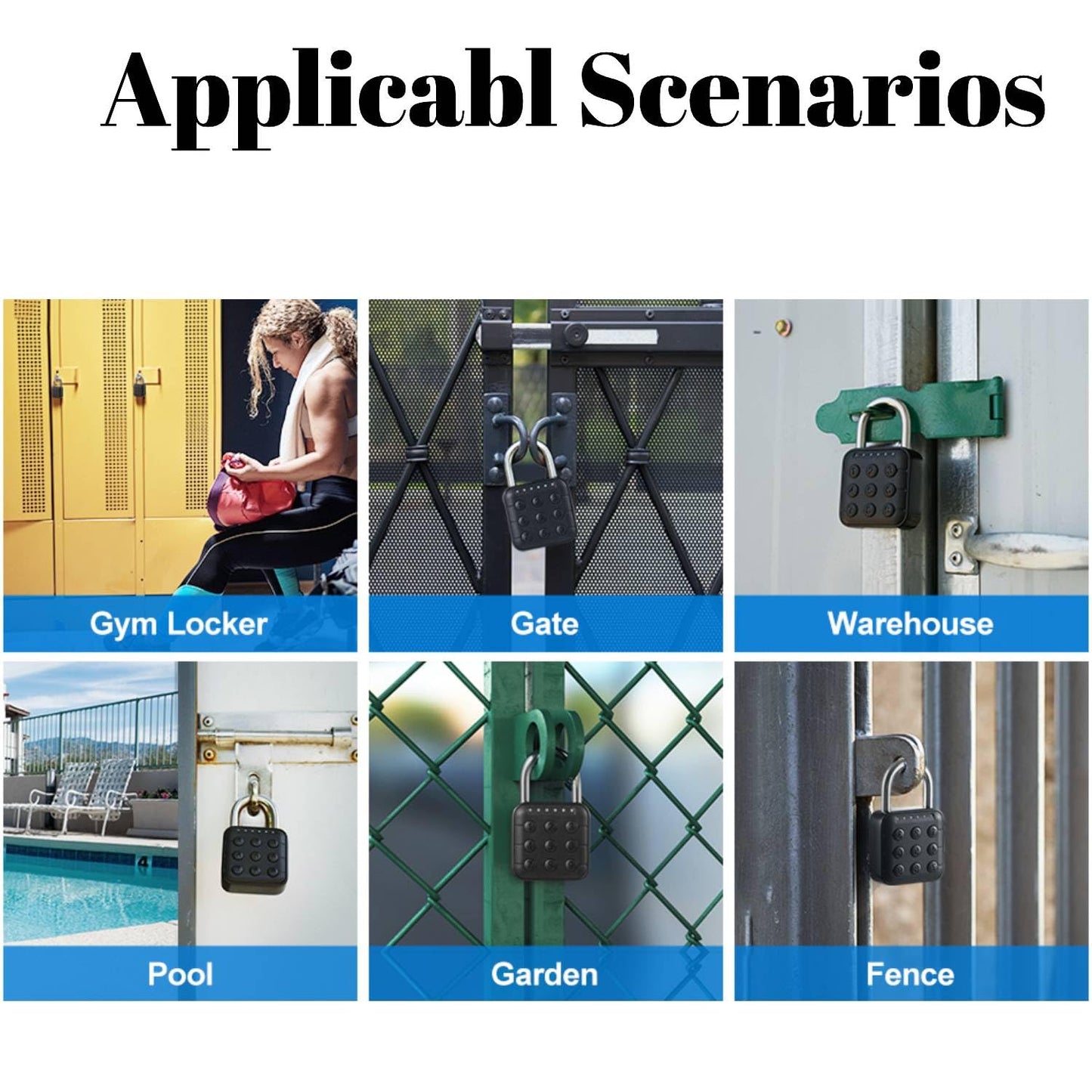 Combination Lock for Locker, Relihom Padlock with Code, Gym Locker Lock, High Security Keyless Entry Padlock for Gym, School, Gates, Outdoor, IP67 Waterpro (Basic Lock)