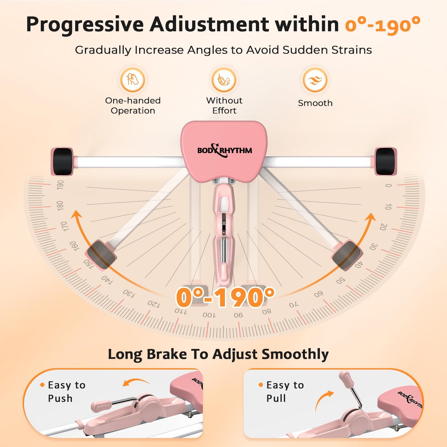 BODY RHYTHM Leg Stretcher - Split Machine for Leg Stretching - Flexibility Stretching Equipment - Ballet, Yoga, Dance, Martial Arts, MMA - Home Yoga Gym Fitness (Pink)
