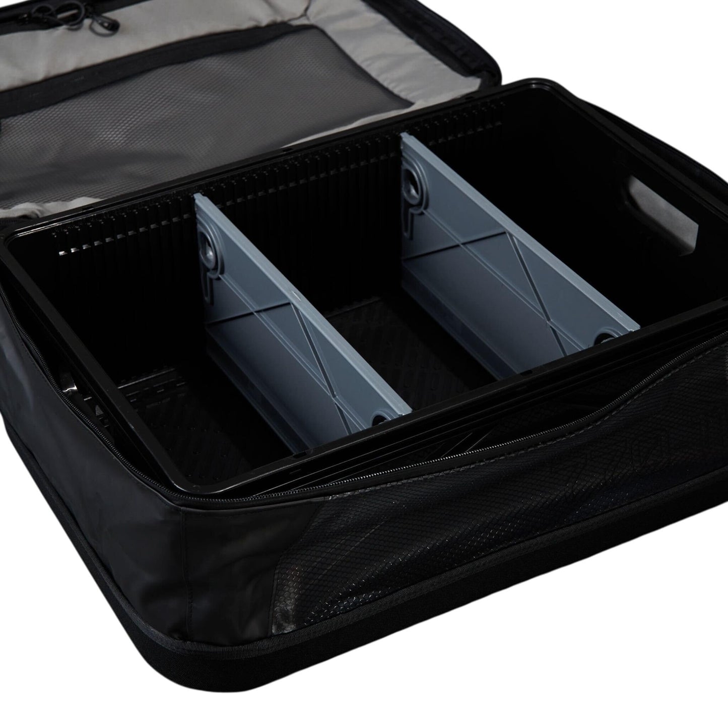 SIDIO Duffel Bag With Storage Bin - Heavy Duty Storage Crate Carrier - Includes Travel Bag, Full-Size Standard Container, and Two Dividers Compatible Organizer Bins (Black)