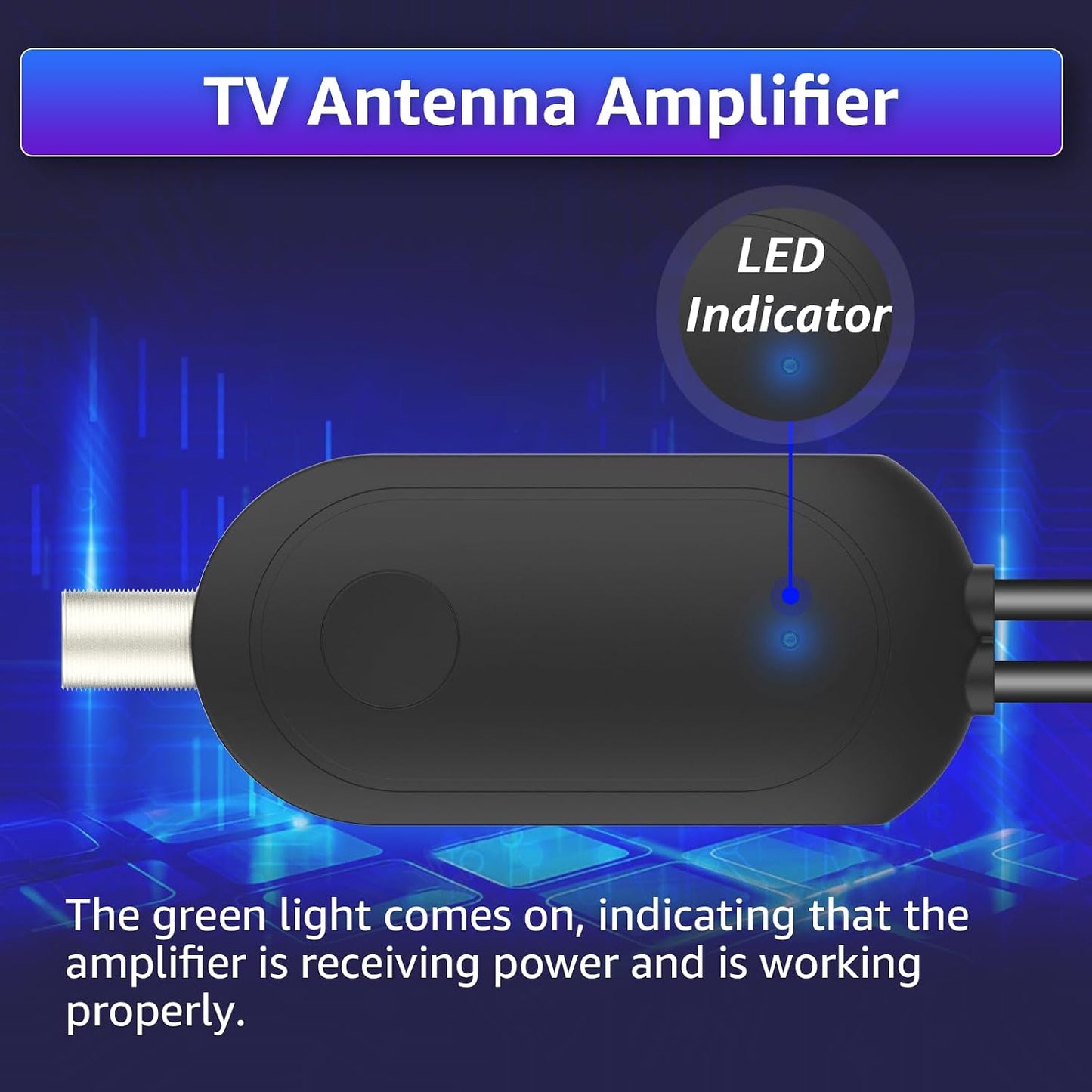 AtomDream Tech 4K 8K 1080P 1M 0.3M TV Antenna Amplifier Signal Booster with USB Power Improves Weak Signal Reception