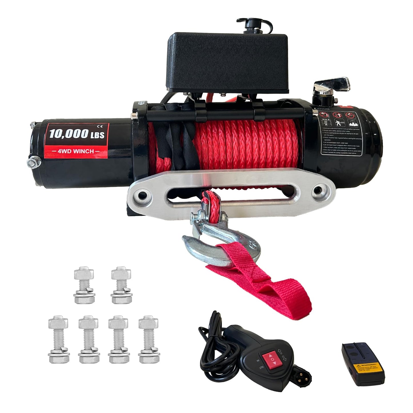 10,000LB Electric Vehicle Winch - 12V Electric Winch with Wireless Remote, 85Ft Synthetic Rope & IP67 Waterproof Design - Heavy Duty Off-Road Winch for Wrangler, UTV, ATV, Trucks