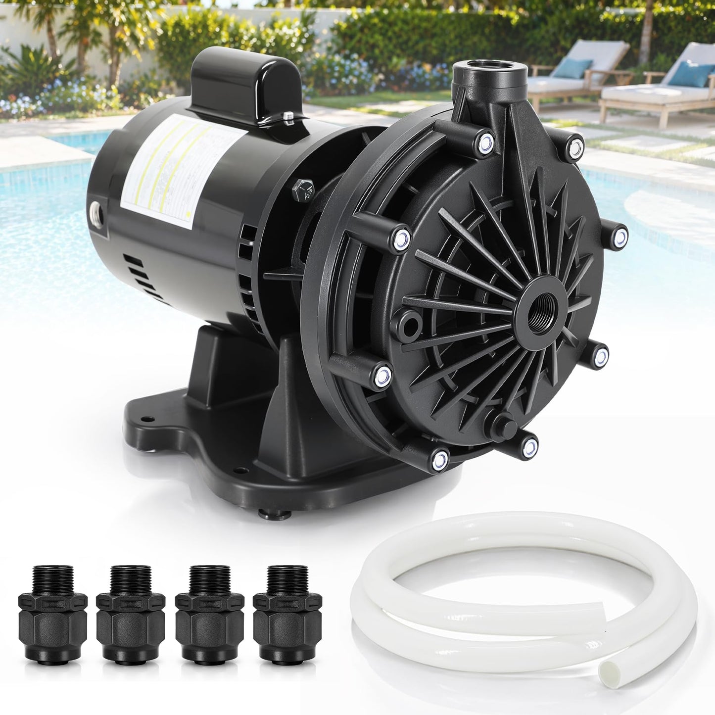 EC-LA01N Single Speed Booster Pump with Hose & Adapters, 3/4 HP 115/230V Dual Voltage Single Speed Booster Pump Compatible with Pentair Polaris 280 380 Sport Pressure Side Pool Cleaners Replace LA01N