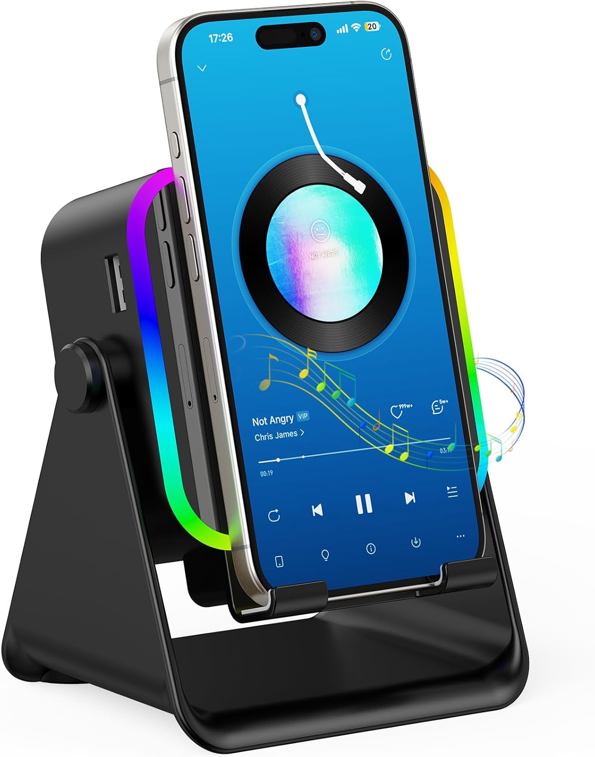 TARKARI 5 1 360 Wireless Induction Speaker, in Bluetooth Speaker, Emergency Charging Rotation Cell Phone Stand