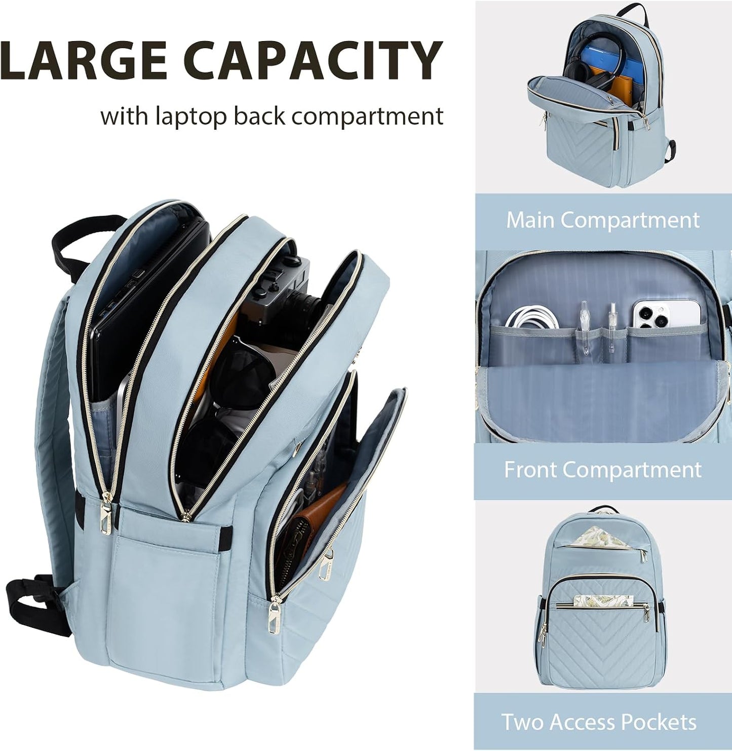 15.6 Inch Backpack Backpacks Daypacks VANKEAN Laptop for Women Work Laptop Bag Fashion, Waterproof Stylish Travel Bags