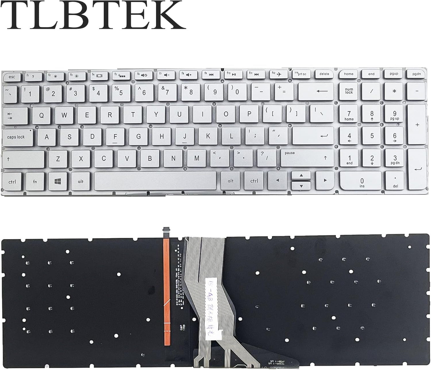 TLBTEK 15-AB 17-G 5-AK 15-an 15-AU 15-BC 15-AW,Envy 15-AH M7-N 17-N 17-R 17-S Backlight Keyboard Replacement Compatible