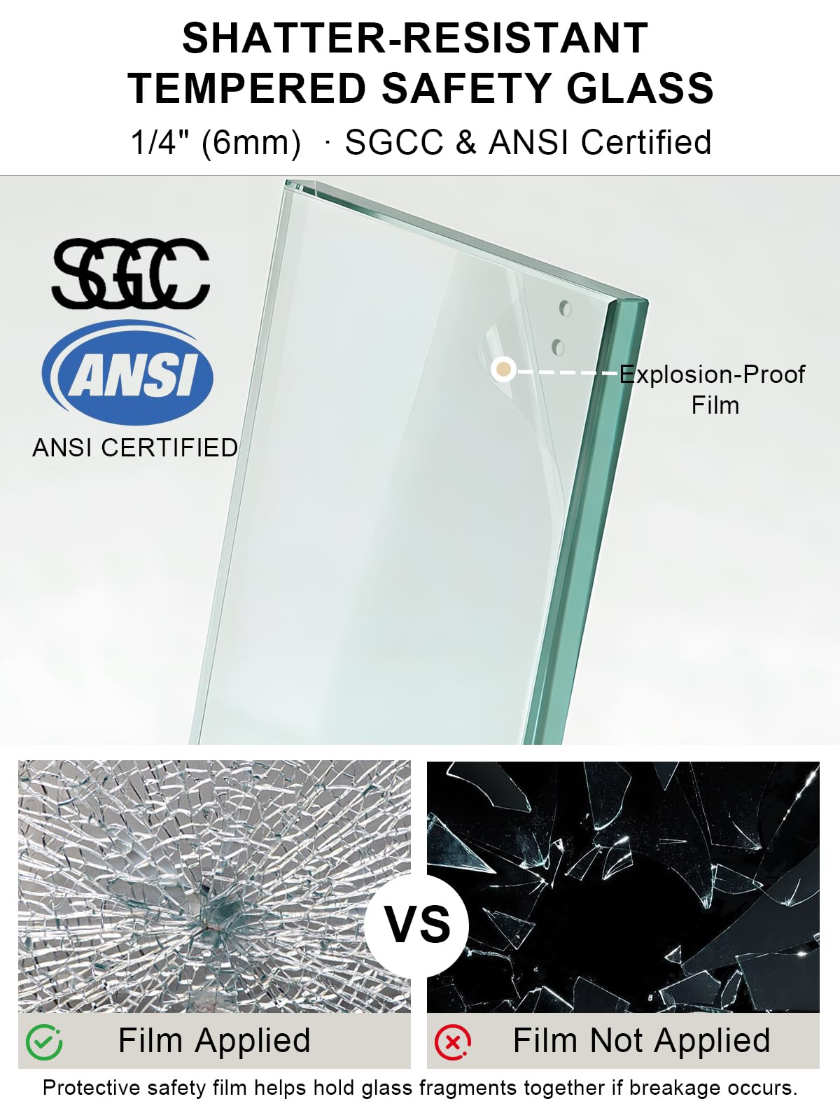 Neo-Angle Corner Shower Door 36" W x 72" H, Frameless Pivot Shower Door for Corner Shower Enclosure, 1/4" SGCC Clear Tempered Glass with Safety Film, Chrome, Base Not Included