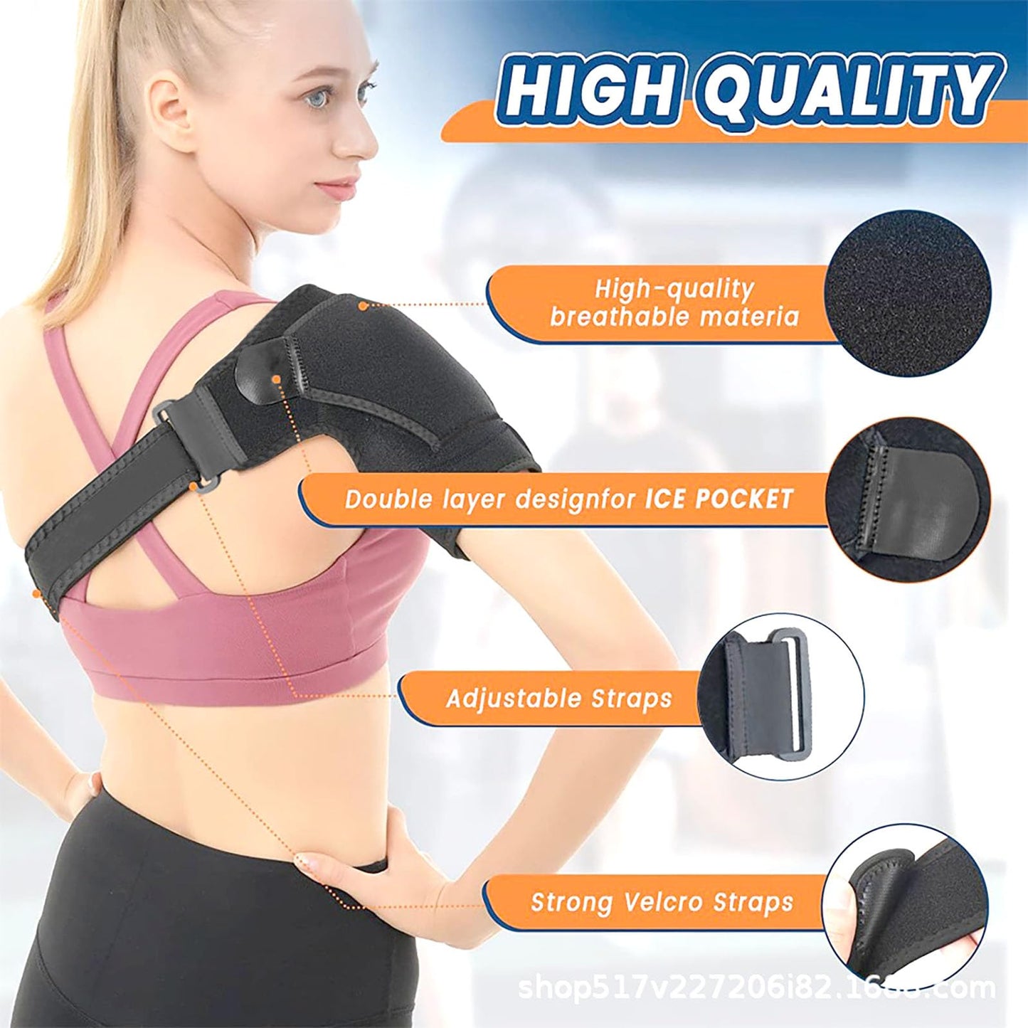 YIKANGHENG Shoulder Brace, Adjustable Small Size Shoulder Support for Men and Women Spoorts and Relife of Pain (Black) S
