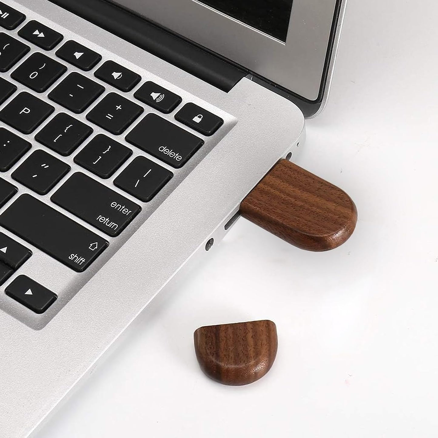 FEWINA 64GB USB3.0 64G 3.0 Oval Wood Flash Drive Box, Wooden USB Drive USB Super-Speed Thumb Drive Jump Drive Ideal