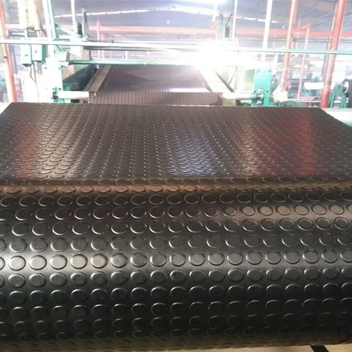 ZERITO Heavy Duty Coin-Grip Rubber Flooring Roll, 4' x 8', 1/8" Thick, Black, Waterproof, Anti Slip, Safety Floor Protector Mat for Garage, Workshop, Bench, Cellar, Trailer, Mews, Cowshed