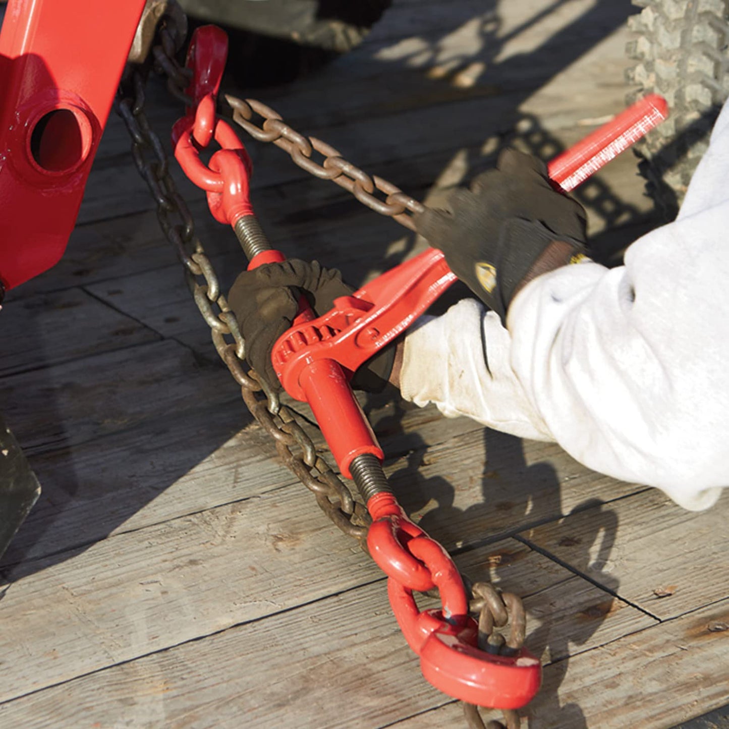 Digank Chain Binder 3/8" -1/2" Grade 70 and 3/8"×10ft Chains Includes (2) Binders and (2) Chains for Industrial Agricultural Towing Applications in Chain and Binder Kit