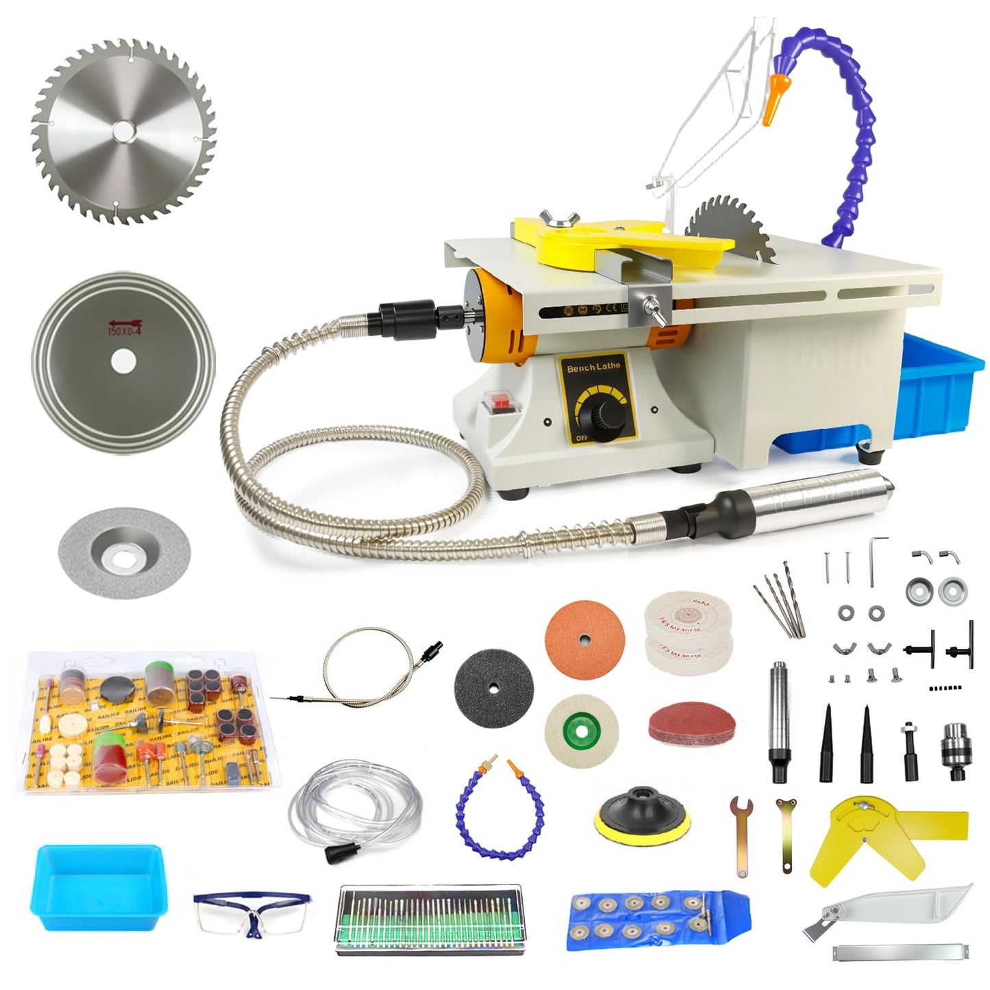 Lapidary Saw for Jewelry and Rock, 110V 750W Lapidary Equipment Mini Table Saw for DIY Gem Stone Jade Rock Grinding Woodworking Carving