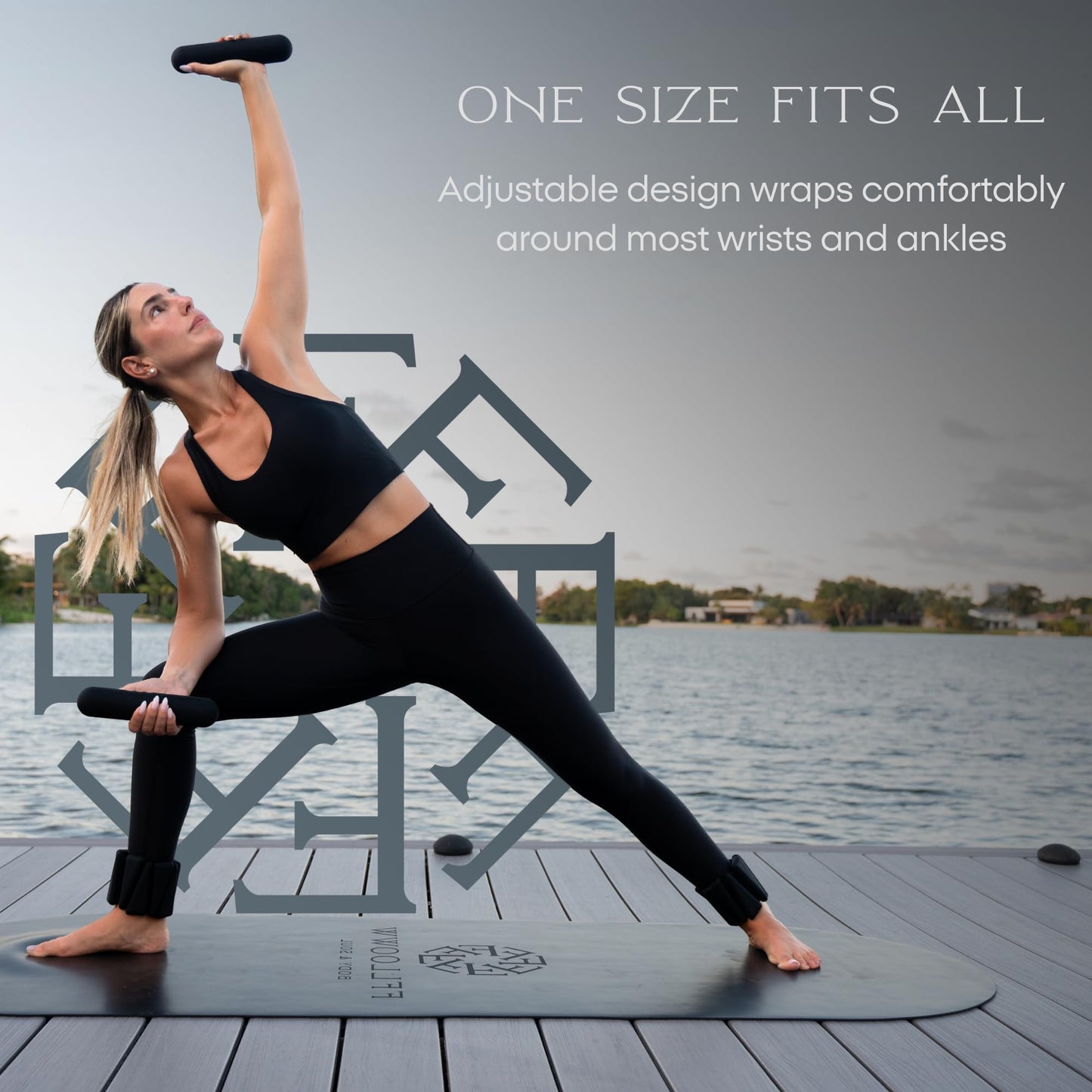 FFLLOOWW Adjustable Ankle & Wrist Weights Set, 2 lbs Each (4 lbs Total), Soft Comfortable Weights for Walking, Pilates, Barre & Home Workouts with Secure Fit for Women & Men