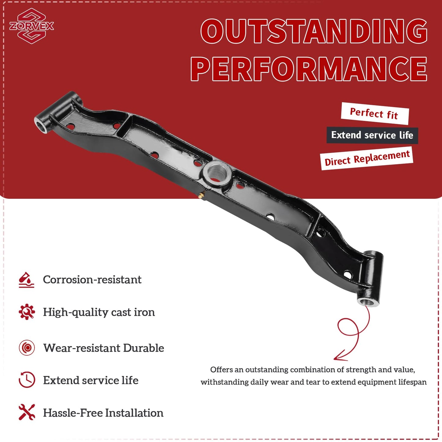 GY20532 Front Axle Pivot Bar Compatible with John Deere G100 and L100 Series L100 L105 L107 L108 L110 L111 L118 L120 L130 G110, Heavy-Duty Cast Iron, Replaces GY20532BLE