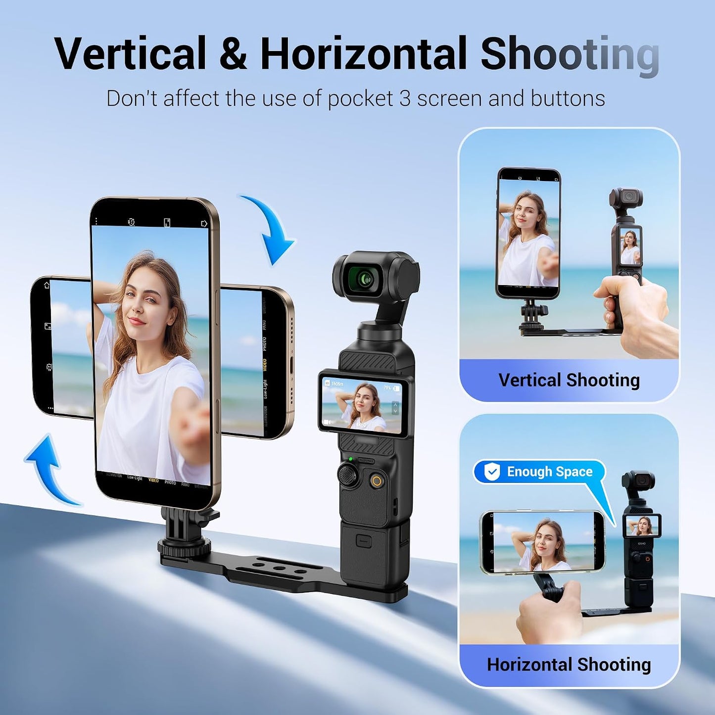 JJC 4 1/4" 20 Insta360 X5 X4 X3 4/3 Pocket Magnetic Phone Mount with Screw & Thread, Phone Holder for / Pocket / Xtra