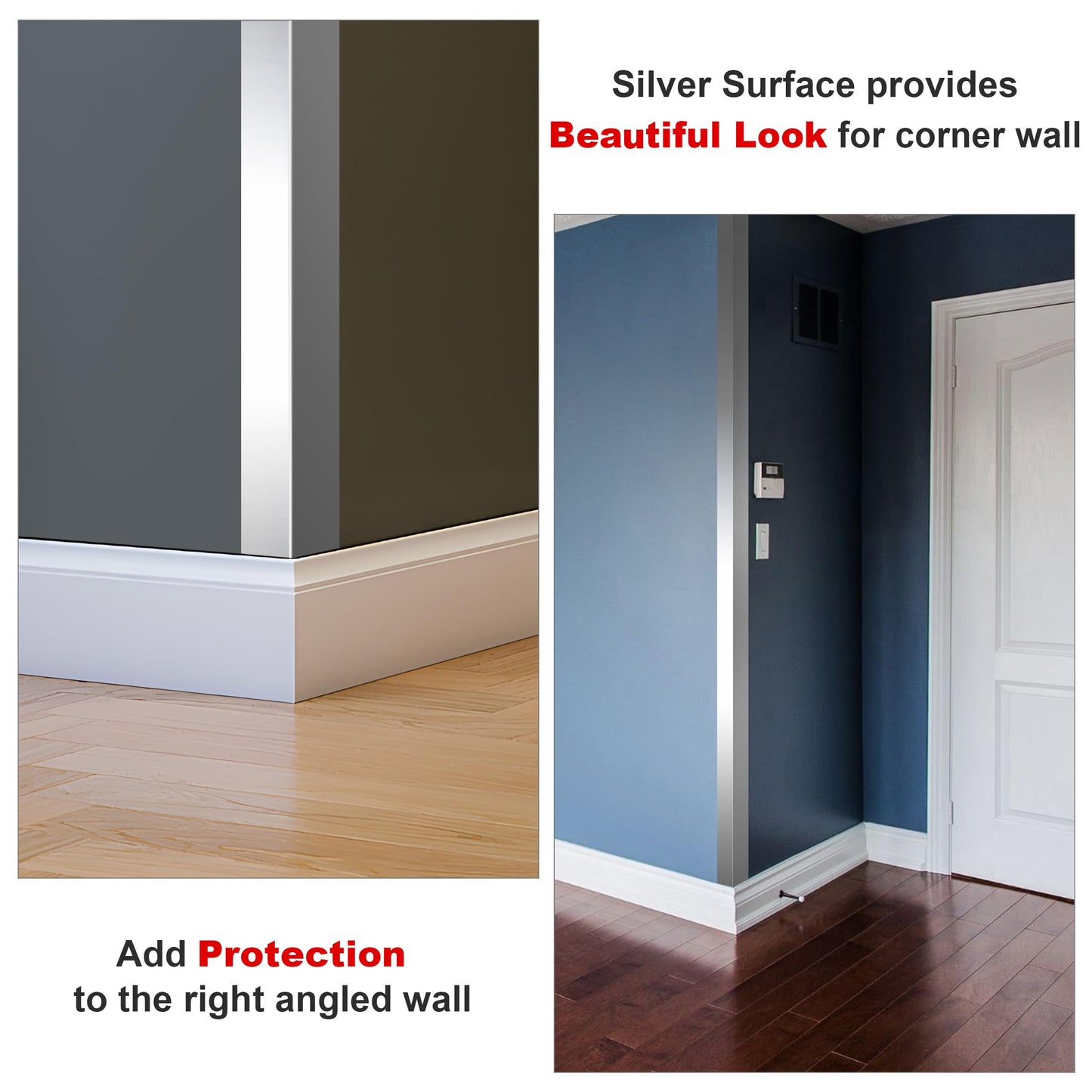Besino Wall Corner Guards,1.5” x 1.5” x 48”, Metal Wall Corner Protector, 20 Pack for Wall Protection and Decoration, 20 Ga/ 1MM Thickness T304 Stainless Steel Corner Guard with 90-Degree Angle