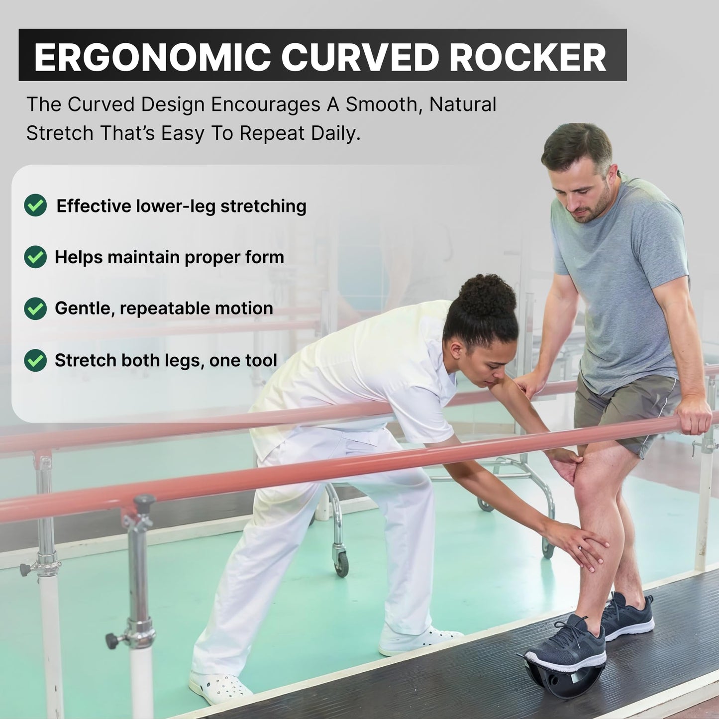 DMoose Fitness Foot Rocker & Foot Stretcher for Plantar Fasciitis & Achilles Tendonitis - Deep Hamstring & Heel Stretch for Improved Flexibility & Pain Relief - Durable & Non-Slip Calf Stretcher