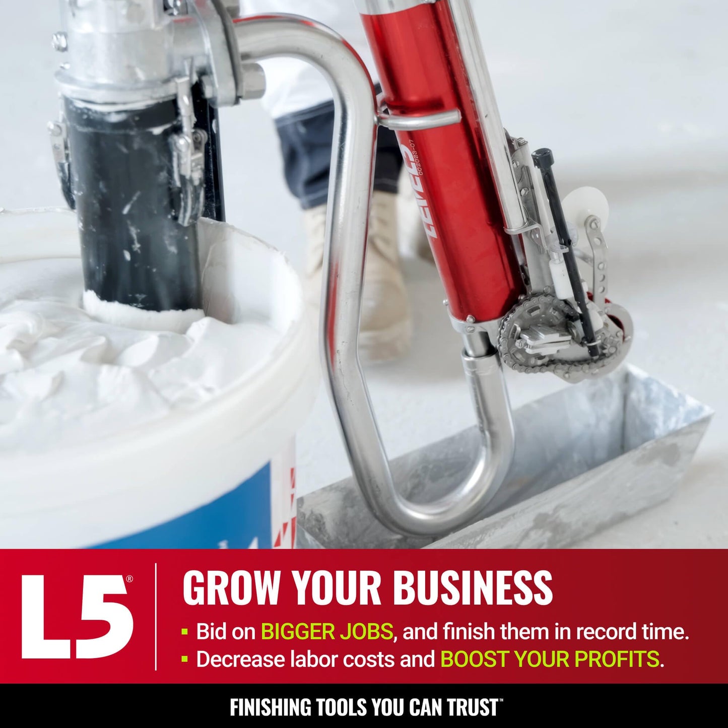 LEVEL5 Automatic Drywall Taper | Fast Taping of Flats & Butt Joints | Quick-Clean Head | Precision Machined Aluminum & Stainless | Sheetrock Gyprock Wallboard | 4-760