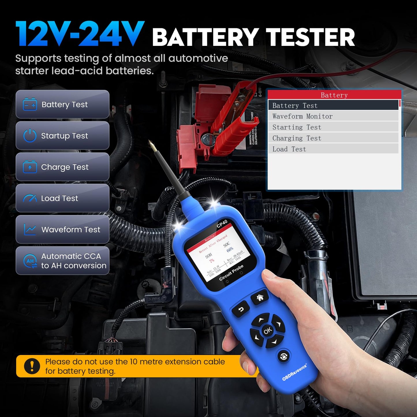Automotive Circuit Probe Tester Kit All-in-One, 12 24V DC Car Circuit Tester Digital Multimeter Oscilloscope Fuel Injector Battery Tester, Auto Short Circuit Finder Resistance Relay Diode Fuse Tester