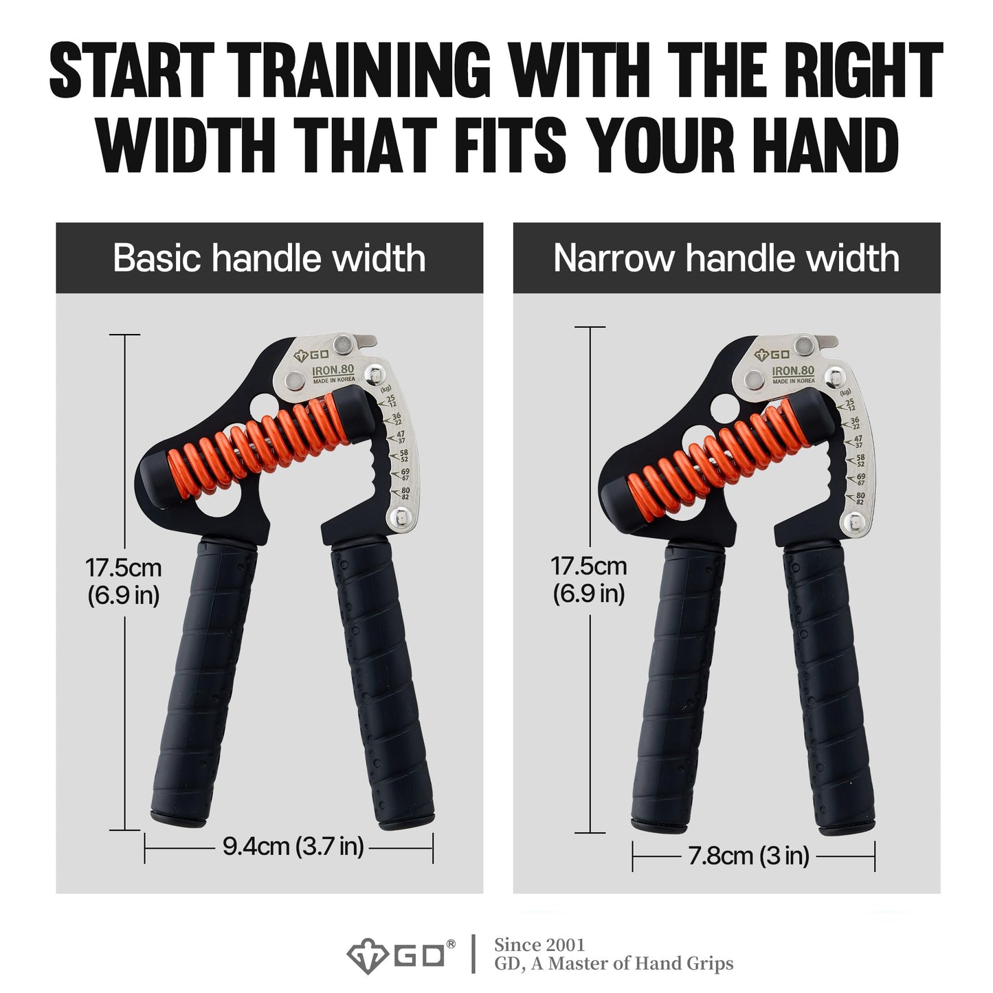 GD IRON GRIP Grip Strength Trainer Adjustable Hand Gripper Strengthener Hand Grip Exerciser Wrist Strengtheners Silent & Durable – Forearm, Finger & Hand Strength Training for Athletes, Climbers & Rehabilitation (4. IG 12LV SILICONE GRIP (26~181lbs))
