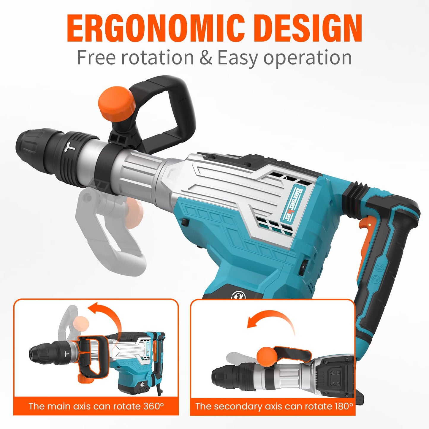 Berserker 25-Pound SDS-Max Demolition Jack Hammer with SDS Max Ground Rod Driver for 5/8 Inch & 3/4 Inch Ground Rods