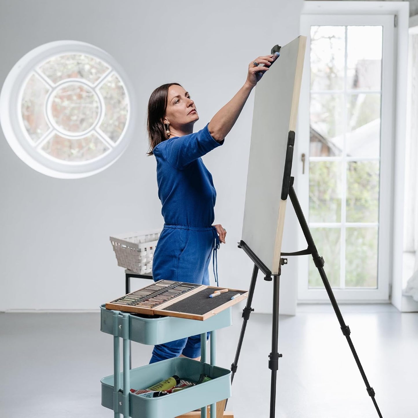 Skiennix Adjustable Art Easel - 66 Inch Folding Aluminum Stand for Painting & Display | Portable Heavy-Duty Design