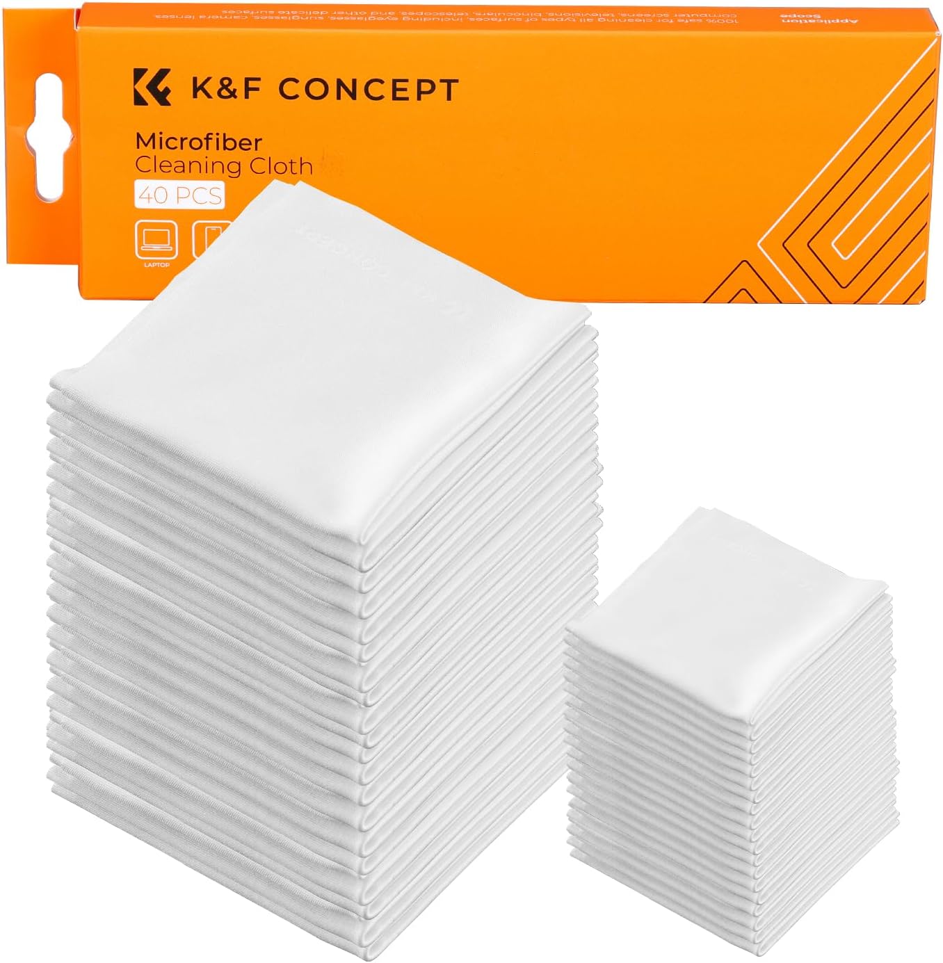 K&F CONCEPT 20 Pack 6x6in Microfiber Cleaning Cloths, Glasses Cleaning Cloths, Premium Camera Lens Cloth